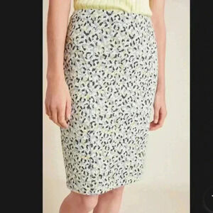 Anthropologie Maeve Leopard Print Jacquard Pencil Skirt Small Knit